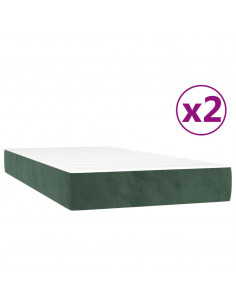 Giroletto a Molle con Materasso Verde Scuro 200x200 cm Velluto