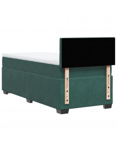 Giroletto a Molle con Materasso Verde Scuro 80x200 cm Velluto