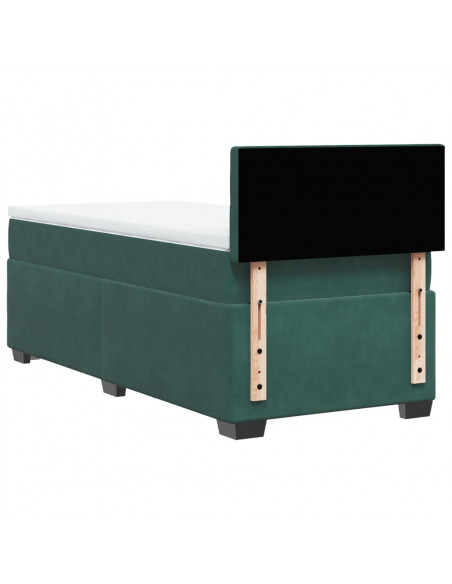 Giroletto a Molle con Materasso Verde Scuro 80x200 cm Velluto