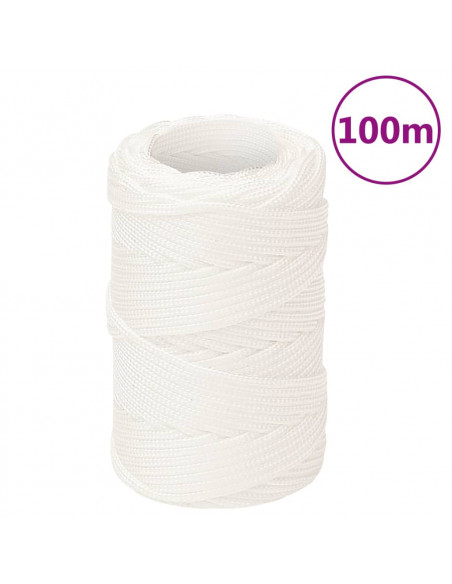 Corda Nautica Completamente Bianca 2 mm 100 m in Polipropilene