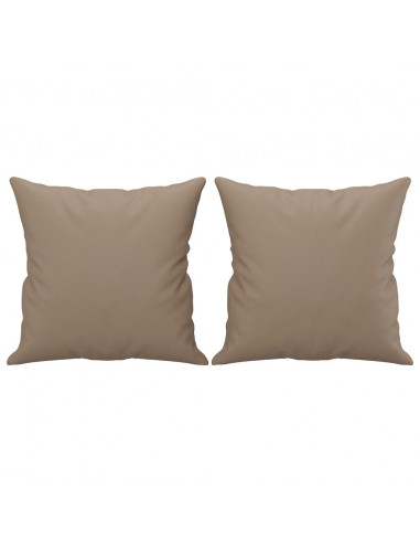 Cuscini Decorativi 2pz Cappuccino 40x40 cm in Similpelle