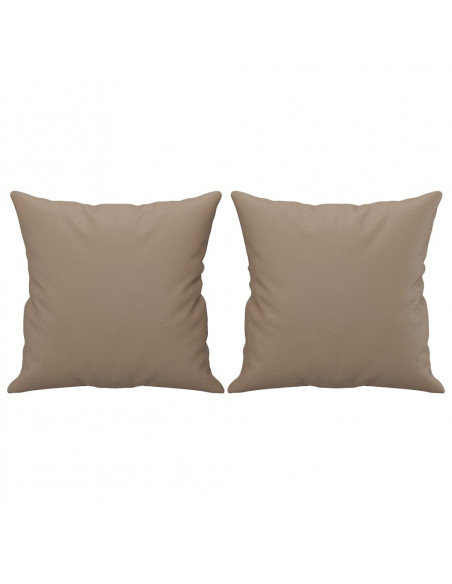 Cuscini Decorativi 2pz Cappuccino 40x40 cm in Similpelle