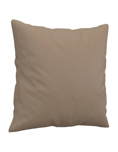 Cuscini Decorativi 2pz Cappuccino 40x40 cm in Similpelle