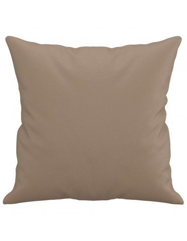 Cuscini Decorativi 2pz Cappuccino 40x40 cm in Similpelle