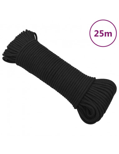 Corda Nautica Completamente Nera 5 mm 25 m in Polipropilene