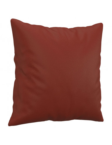 Cuscini Decorativi 2pz Rosso Vino 40x40 cm in Similpelle