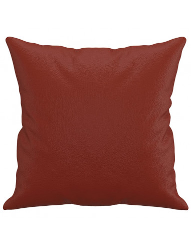 Cuscini Decorativi 2pz Rosso Vino 40x40 cm in Similpelle