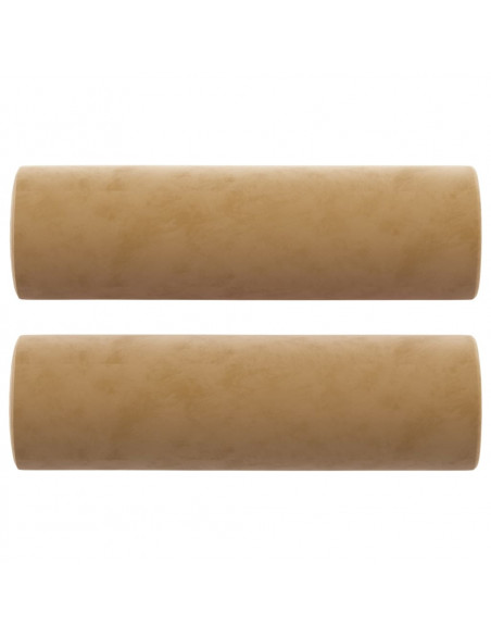 Cuscini Decorativi 2 pz Marrone Ø15x50 cm in Velluto