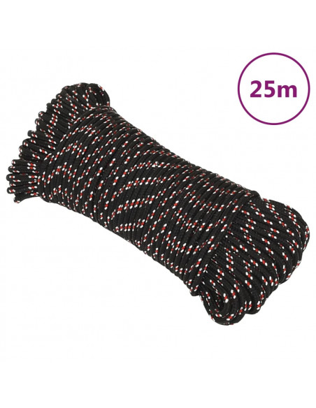 Corda Nautica Nera 4 mm 25 m in Polipropilene