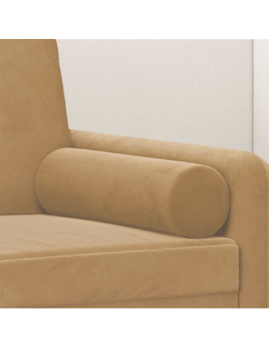 Cuscini Decorativi 2 pz Marrone Ø15x50 cm in Velluto