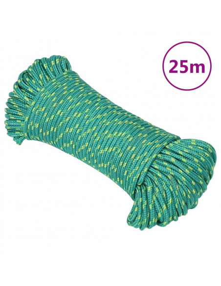 Corda Nautica Verde 4 mm 25 m in Polipropilene