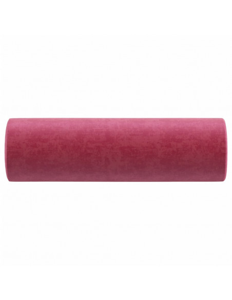 Cuscini Decorativi 2 pz Rosso Vino Ø15x50 cm in Velluto