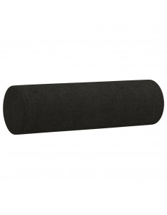 Cuscini Decorativi 2 pz Nero Ø15x50 cm in Tessuto 2