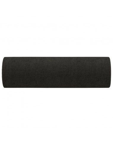 Cuscini Decorativi 2 pz Nero Ø15x50 cm in Tessuto