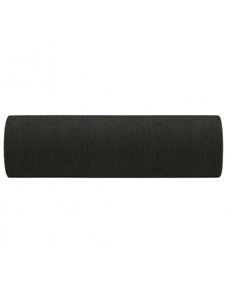 Cuscini Decorativi 2 pz Nero Ø15x50 cm in Tessuto