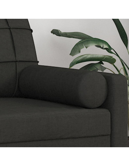 Cuscini Decorativi 2 pz Nero Ø15x50 cm in Tessuto