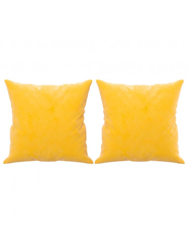 Cuscini Decorativi 2 pz Giallo 40x40 cm in Velluto