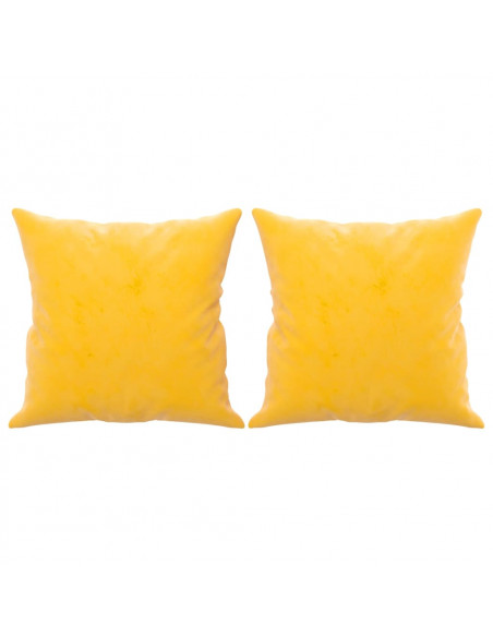 Cuscini Decorativi 2 pz Giallo 40x40 cm in Velluto