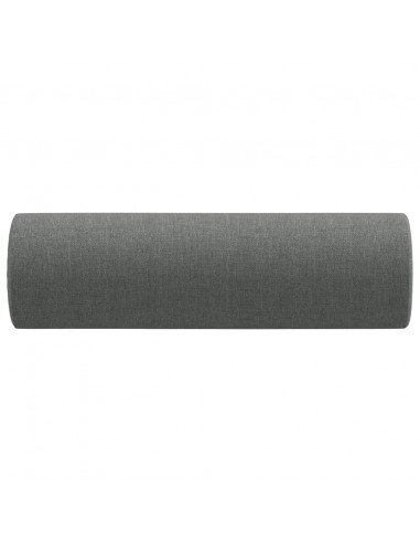 Cuscini Decorativi 2 pz Grigio Scuro Ø15x50 cm in Tessuto