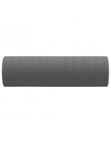 Cuscini Decorativi 2 pz Grigio Scuro Ø15x50 cm in Tessuto