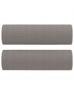 Cuscini Decorativi 2 pz Tortora Ø15x50 cm in Tessuto 2