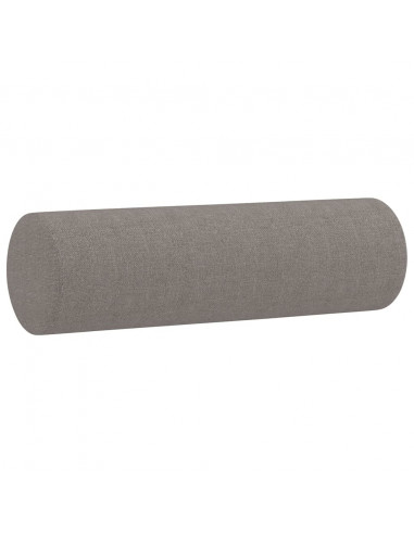 Cuscini Decorativi 2 pz Tortora Ø15x50 cm in Tessuto