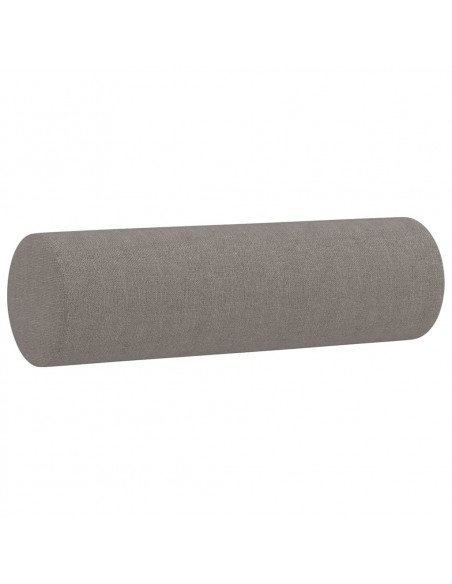 Cuscini Decorativi 2 pz Tortora Ø15x50 cm in Tessuto