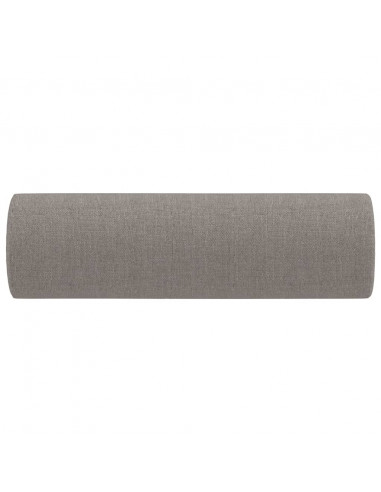 Cuscini Decorativi 2 pz Tortora Ø15x50 cm in Tessuto