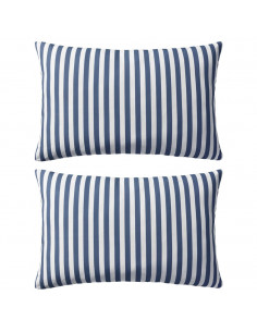 Cuscini da Esterno 2 pz Stampa a Righe 60x40 cm Blu 2
