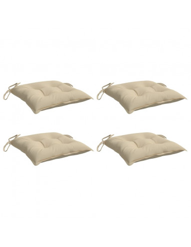 Cuscini per Sedia 4 pz Beige 40x40x7 cm in Tessuto Oxford