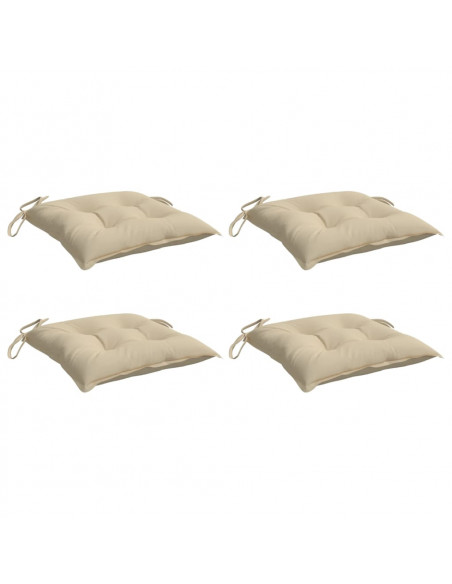 Cuscini per Sedia 4 pz Beige 40x40x7 cm in Tessuto Oxford