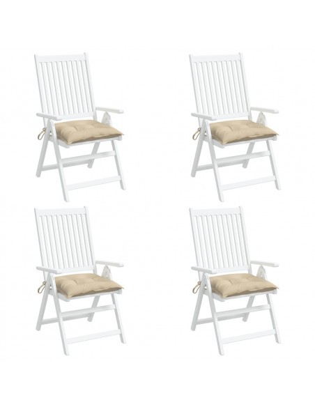 Cuscini per Sedia 4 pz Beige 40x40x7 cm in Tessuto Oxford