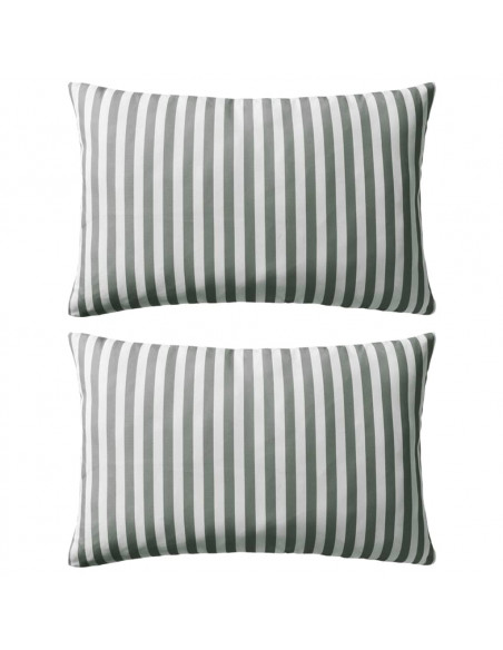 Cuscini da Esterno 2 pz Stampa a Righe 60x40 cm Grigi