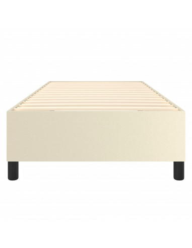 Struttura Letto a Rete a Molle Crema 80x200 cm in Similpelle