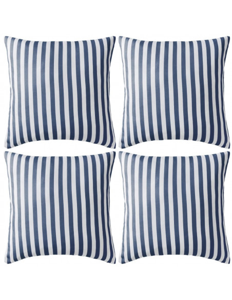 Cuscini da Esterno 4 pz Stampa a Righe 45x45 cm Blu