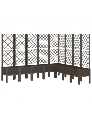 Fioriera da Giardino con Traliccio Marrone 200x160x142 cm in PP