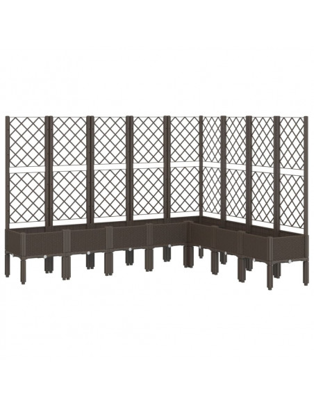 Fioriera da Giardino con Traliccio Marrone 200x160x142 cm in PP