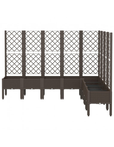 Fioriera da Giardino con Traliccio Marrone 200x160x142 cm in PP