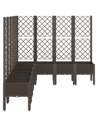 Fioriera da Giardino con Traliccio Marrone 200x160x142 cm in PP