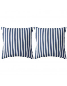 Cuscini da Esterno 2 pz Stampa a Righe 45x45 cm Blu 2