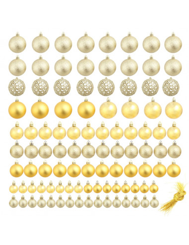 Set Palline di Natale 100 pz 3/4/6 cm Oro