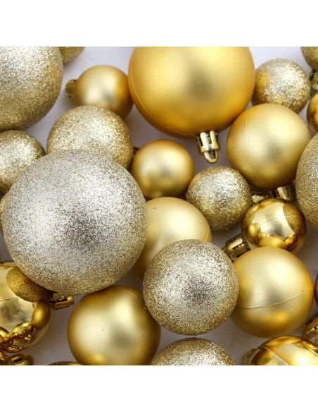 Set Palline di Natale 100 pz 3/4/6 cm Oro
