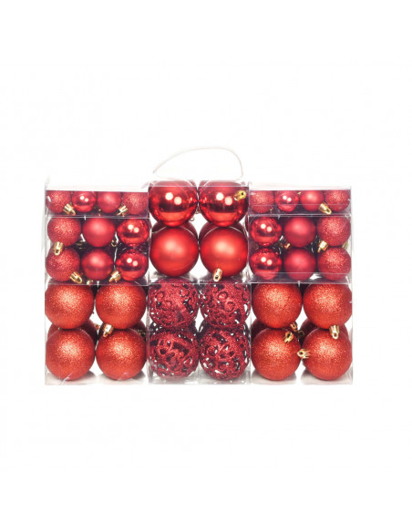 Set Palline di Natale 100 pz 3/4/6 cm Rosse