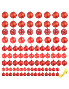 Set Palline di Natale 100 pz 3/4/6 cm Rosse 2