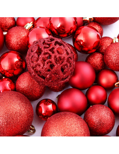 Set Palline di Natale 100 pz 3/4/6 cm Rosse