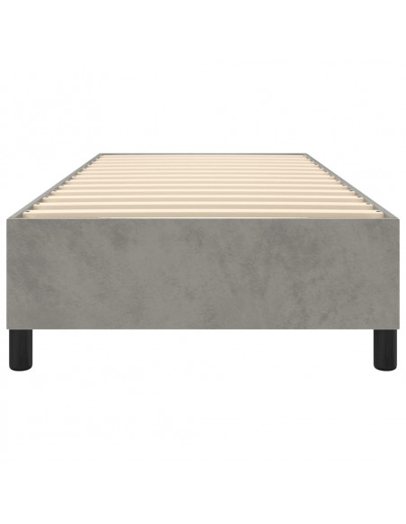 Giroletto a Molle Grigio Chiaro 90x190 cm in Velluto