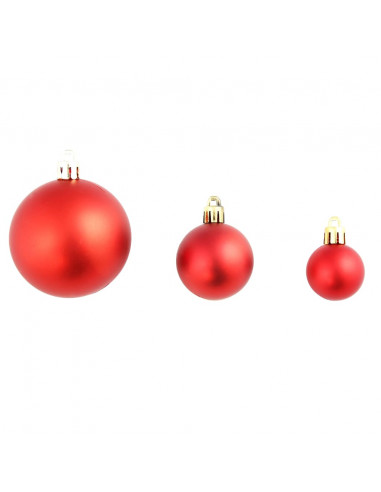 Set Palline di Natale 100 pz 3/4/6 cm Rosse