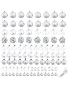 Set Palline di Natale 100 pz 3/4/6 cm Argento 2