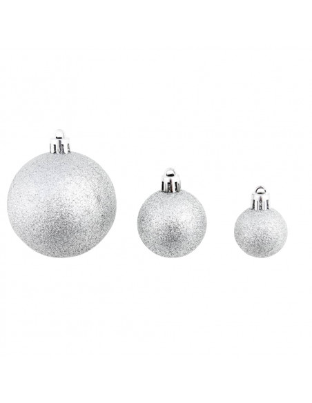 Set Palline di Natale 100 pz 3/4/6 cm Argento