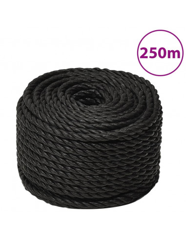 Corda da Lavoro Nera 14 mm 250 m in Polipropilene